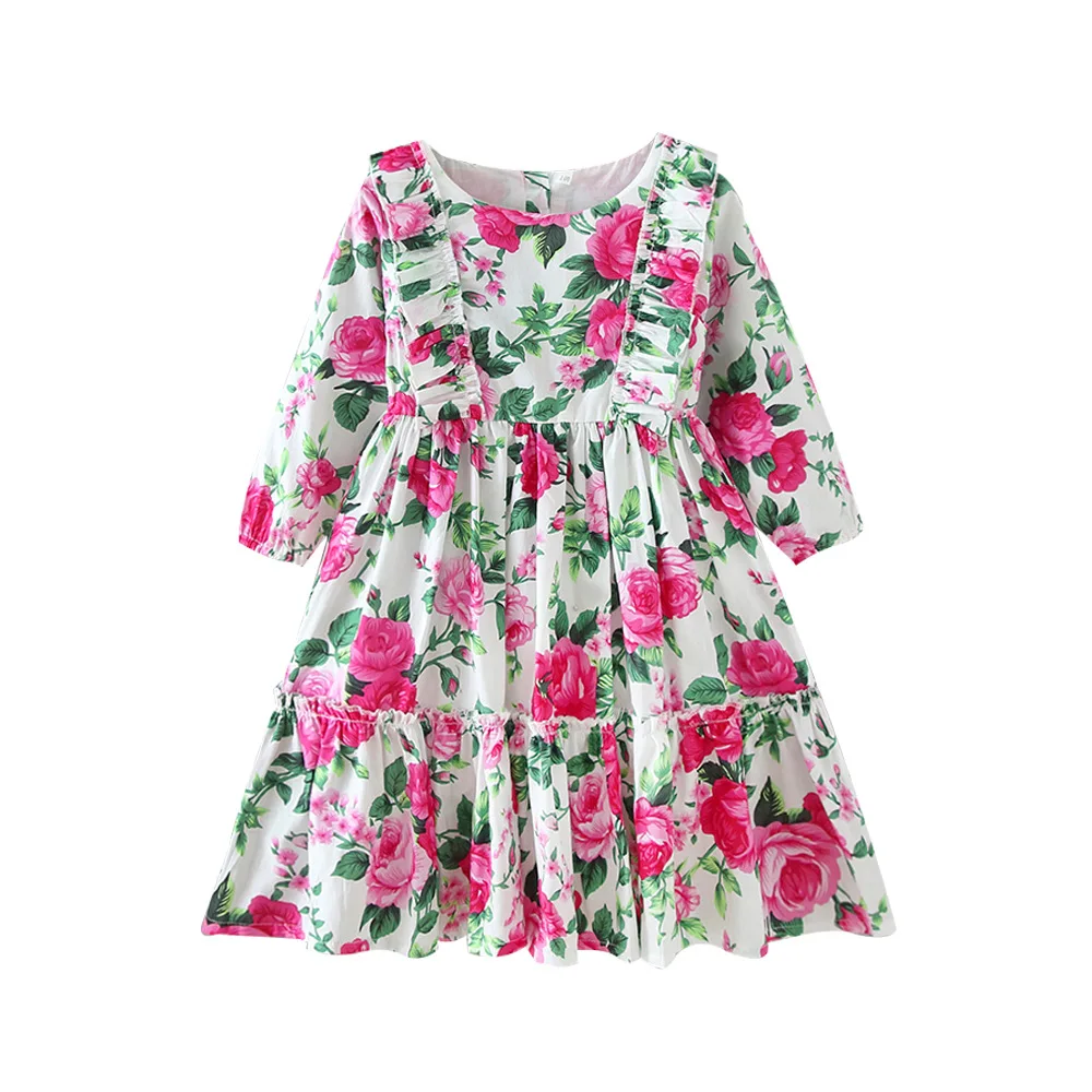 2020 Autumn new children's clothing casual elegant long-sleeved girls dress floral Ruffled round neck girls princess dress 2-7 y
2020 Autumn new children's clothing casual elegant long-sleeved girls dress floral Ruffled round neck girls princess dress 2-7 y