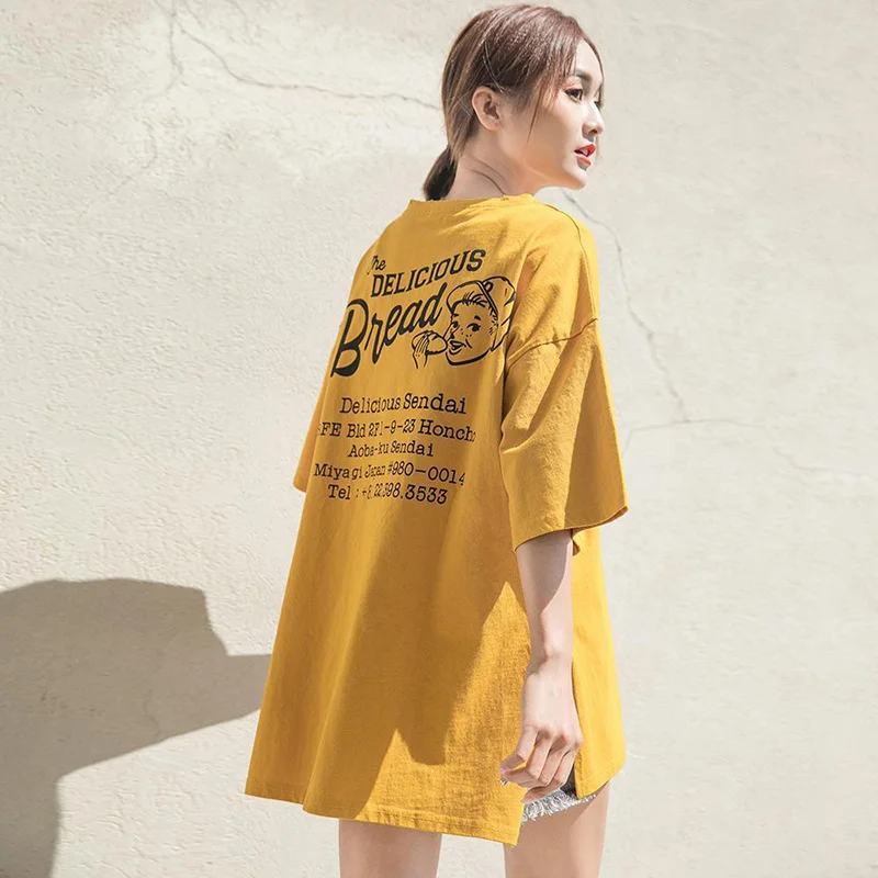 Pure Cotton Bottom Loose Big Short-Sleeved T-Shirt Women'S Trendy Mid-Length 2021 New Hanfan Harajuku Top
Pure Cotton Bottom Loose Big Short-Sleeved T-Shirt Women'S Trendy Mid-Length 2021 New Hanfan Harajuku Top