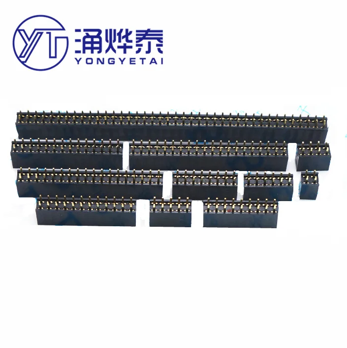 YYT 2.54 Double row Female type pin header socket 2*2P/3P4P5P6P7P8P9P10P12P14P15P16P18P20P25P30P40P
YYT 2.54 Double row Female type pin header socket 2*2P/3P4P5P6P7P8P9P10P12P14P15P16P18P20P25P30P40P