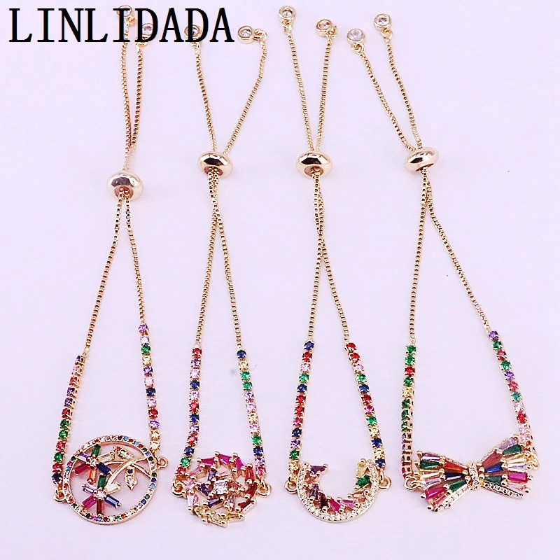 8PCS, Fashion Colorful CZ Bracelets Bow/Round/Moon Shaped Multi Micro Pave CZ Jewelry Adjustable Slide Chain Bracelets
8PCS, Fashion Colorful CZ Bracelets Bow/Round/Moon Shaped Multi Micro Pave CZ Jewelry Adjustable Slide Chain Bracelets