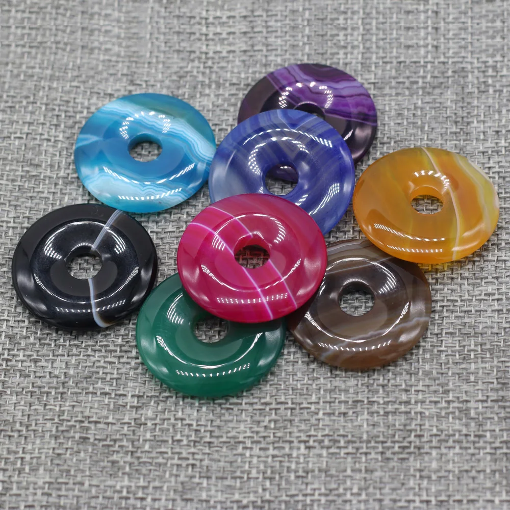 Natural Semi-precious Stone Big Hole Beads Round Striped Agates Charms Pendant for Jewelry Making DIY Necklace Earring Gift
Natural Semi-precious Stone Big Hole Beads Round Striped Agates Charms Pendant for Jewelry Making DIY Necklace Earring Gift