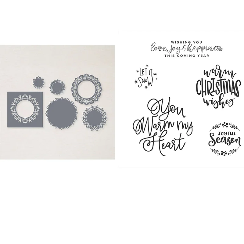 Clear Stamps And Metal Cutting Dies Merry Christmas Pattern Round To Decorate For DIY Scrapbook Photo Album Craft Card 2021 New
Clear Stamps And Metal Cutting Dies Merry Christmas Pattern Round To Decorate For DIY Scrapbook Photo Album Craft Card 2021 New