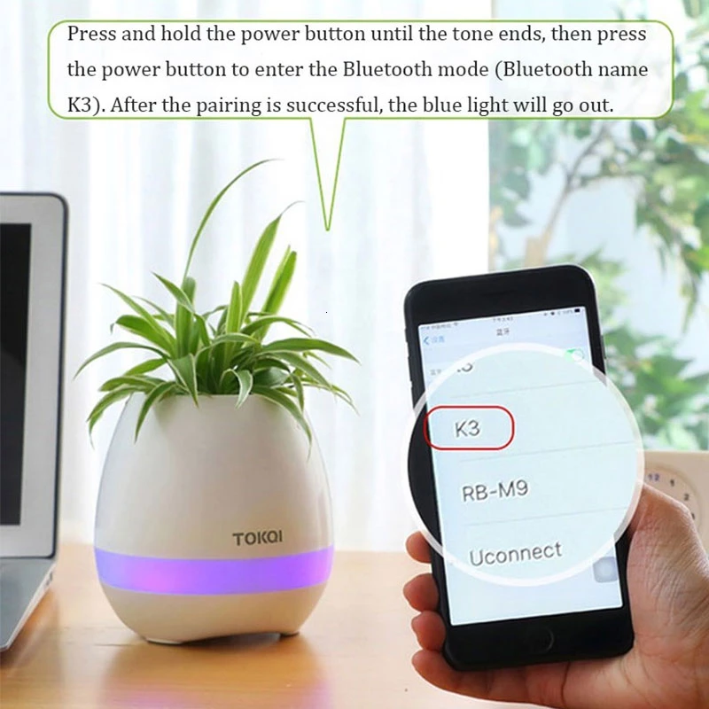 Bluetooth Audio Smart flower Pot touch plant music potted LED lights plastic Vase home decoration accessories toys for kids
Bluetooth Audio Smart flower Pot touch plant music potted LED lights plastic Vase home decoration accessories toys for kids