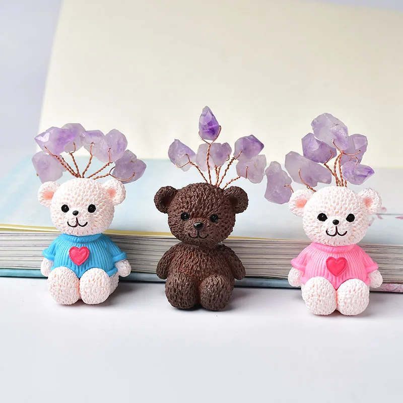 1PC Cartoon Natural Little Bear Amethyst Lucky Wood Quartz Crystal Mineral Home Decoration Stone Treatment Children Gifts
1PC Cartoon Natural Little Bear Amethyst Lucky Wood Quartz Crystal Mineral Home Decoration Stone Treatment Children Gifts
