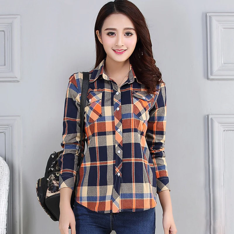 Plus Size M-4X Women Shirt Spring Autumn 2021 New Fashion Plaid Stripe Long-sleeve Loose Tops Cotton Blouse Girl's Shirts Female
Plus Size M-4X Women Shirt Spring Autumn 2021 New Fashion Plaid Stripe Long-sleeve Loose Tops Cotton Blouse Girl's Shirts Female