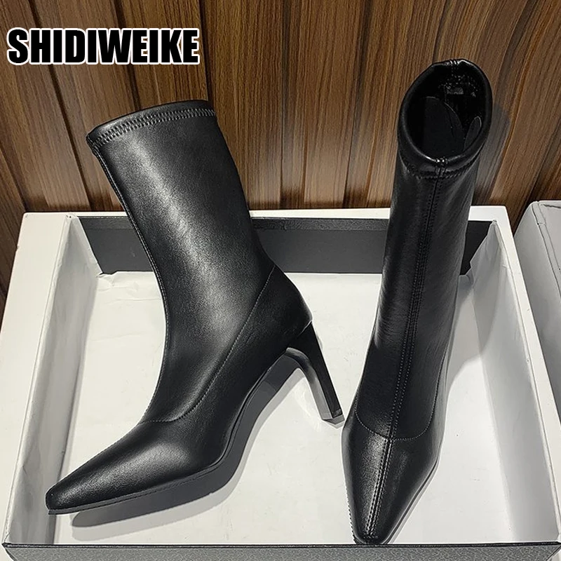 2021 Winter Fashion Women Boots black Pointed Toe leather Ankle Boots Heels Shoes Autumn Winter Female Socks Boots vc1540
2021 Winter Fashion Women Boots black Pointed Toe leather Ankle Boots Heels Shoes Autumn Winter Female Socks Boots vc1540