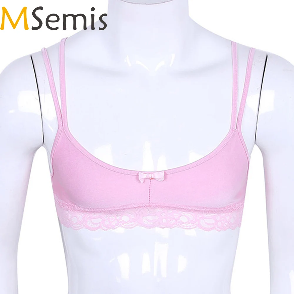 MSemis Mens Sissy Lingerie Gay Sissy Bra for Men Smooth Wire-free Bralette Lace Hem Strappy Bra Top for Gay Underwear
MSemis Mens Sissy Lingerie Gay Sissy Bra for Men Smooth Wire-free Bralette Lace Hem Strappy Bra Top for Gay Underwear