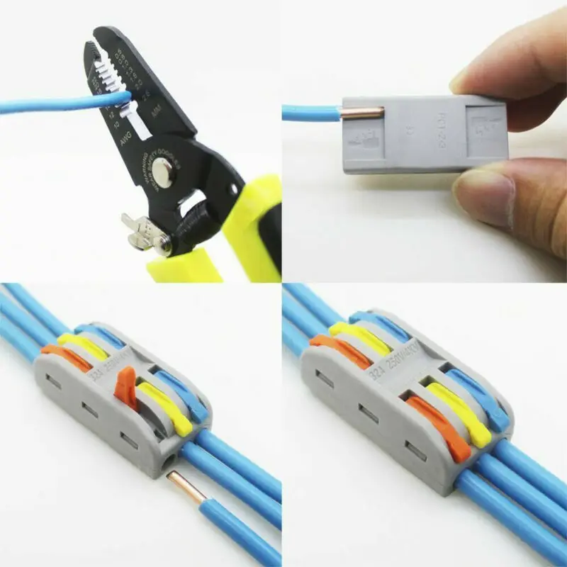 10PCS Universal Fast Wire Cable Connectors Compact Conductor Spring Splicing Wiring Connector Push-in Terminal Block SPL-2/3
10PCS Universal Fast Wire Cable Connectors Compact Conductor Spring Splicing Wiring Connector Push-in Terminal Block SPL-2/3