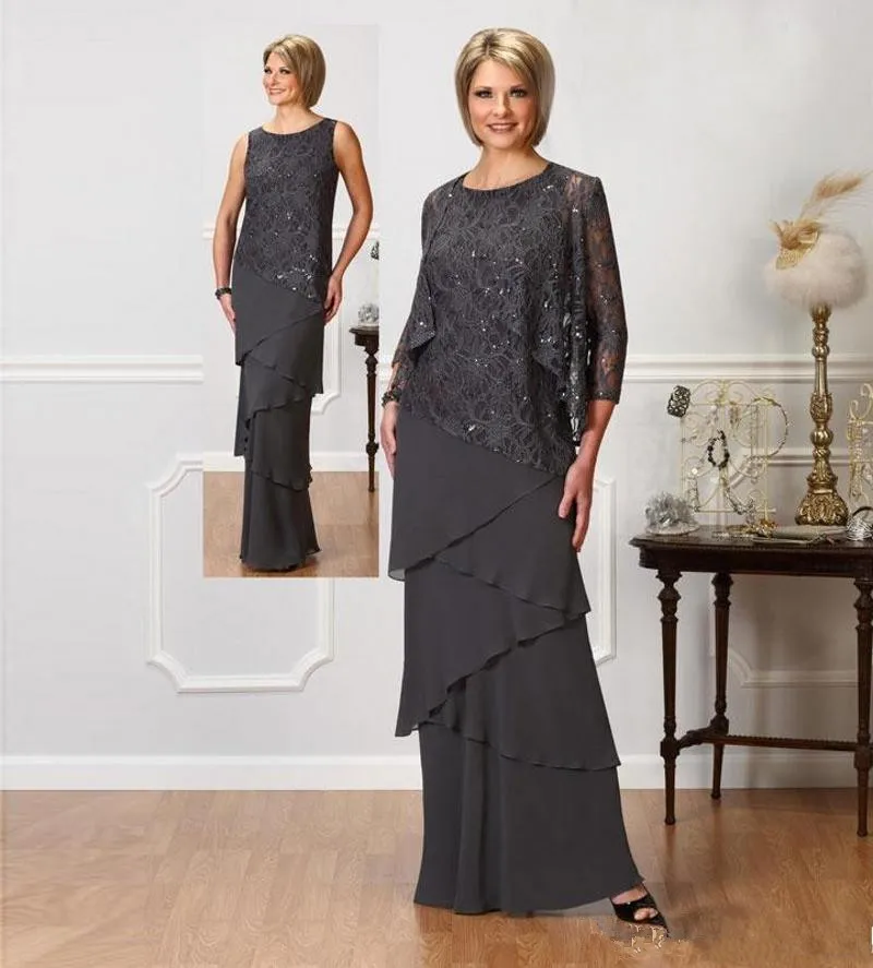 With Jacket Mother Of The Bride Dresses A-line Scoop Chiffon Lace Beaded Tiered Long Groom Mother Dresses For Weddings
With Jacket Mother Of The Bride Dresses A-line Scoop Chiffon Lace Beaded Tiered Long Groom Mother Dresses For Weddings