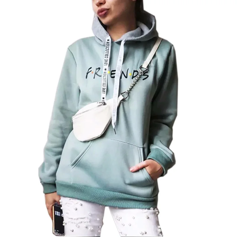 Толстовка Женская фланелевая с круглым вырезом свитшот принтом друзей одежда в
