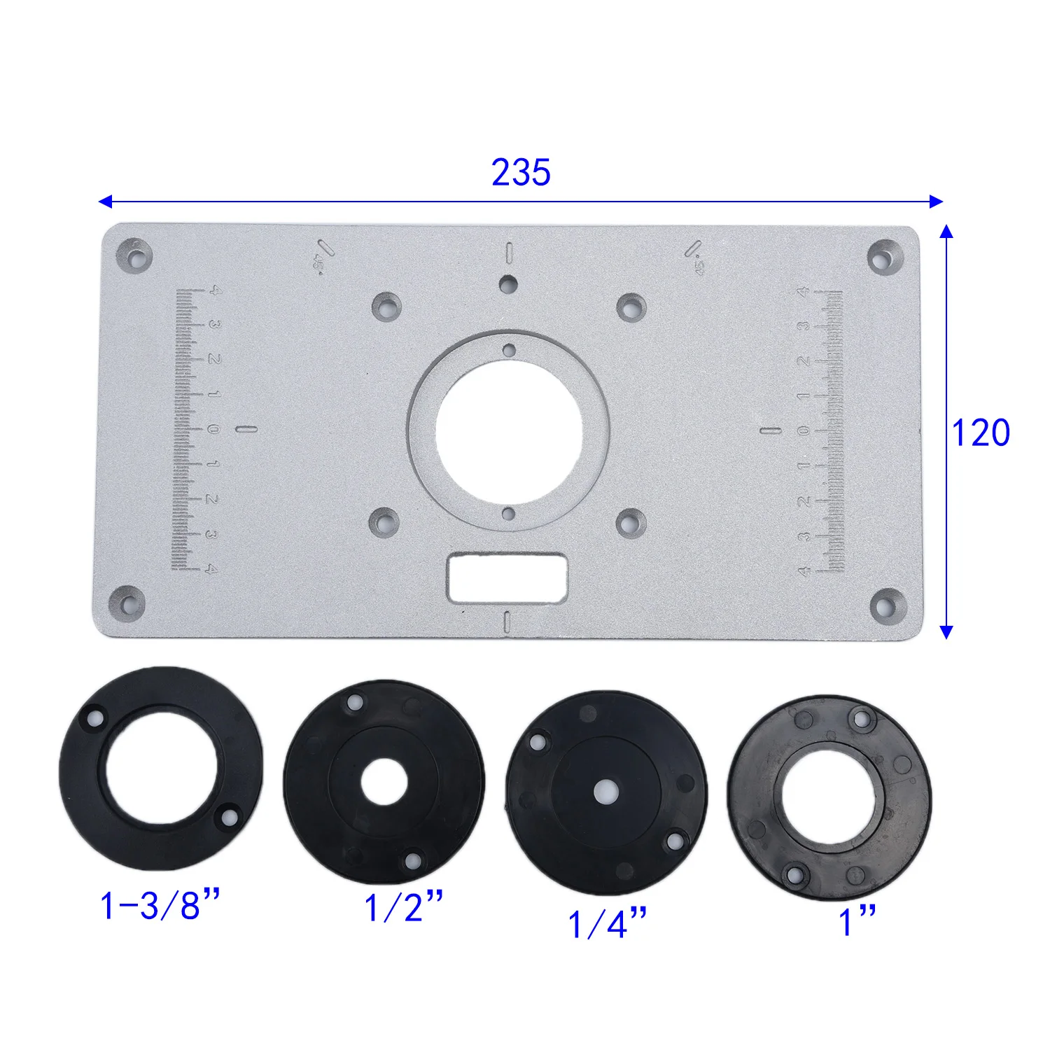Aluminum Router Table Insert Plate 9.25x4.72x0.31 W/4 Rings Screws For Woodworking Router Table Insert Plate Rings Screw Set
Aluminum Router Table Insert Plate 9.25x4.72x0.31 W/4 Rings Screws For Woodworking Router Table Insert Plate Rings Screw Set