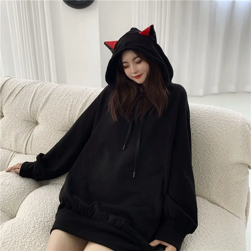 2021 Fashion Korean Casual Streetwear Loose Pullover Gothic Bunny Ears Hoodies Women Personality Sweatshirt Long Sleeve Tops New
2021 Fashion Korean Casual Streetwear Loose Pullover Gothic Bunny Ears Hoodies Women Personality Sweatshirt Long Sleeve Tops New