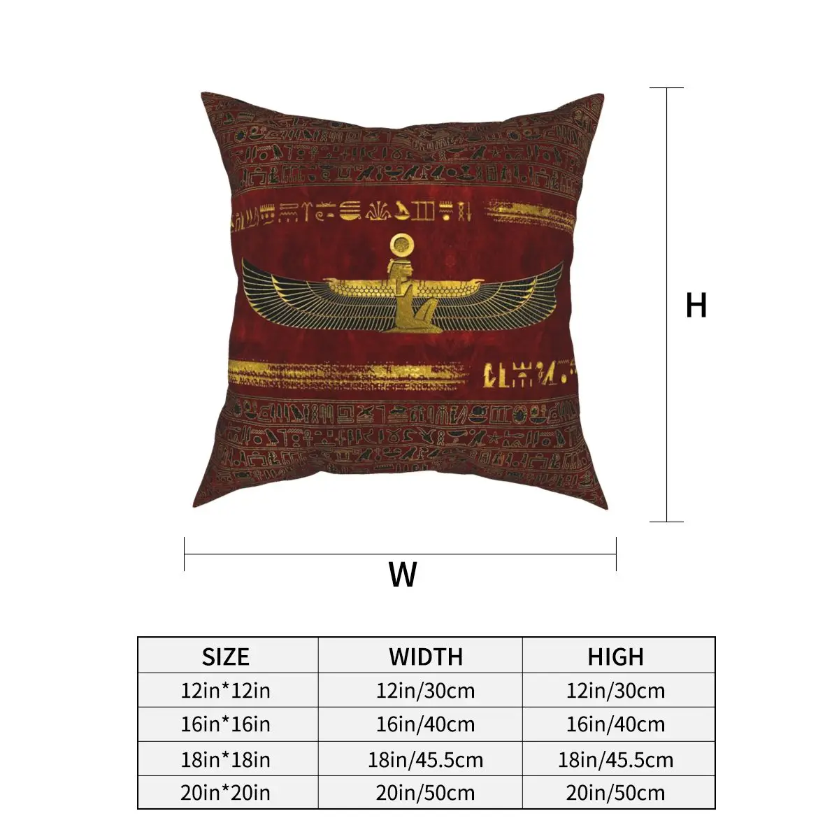 Чехол для подушки с изображением золотого египетского Бога Полиэстеровая