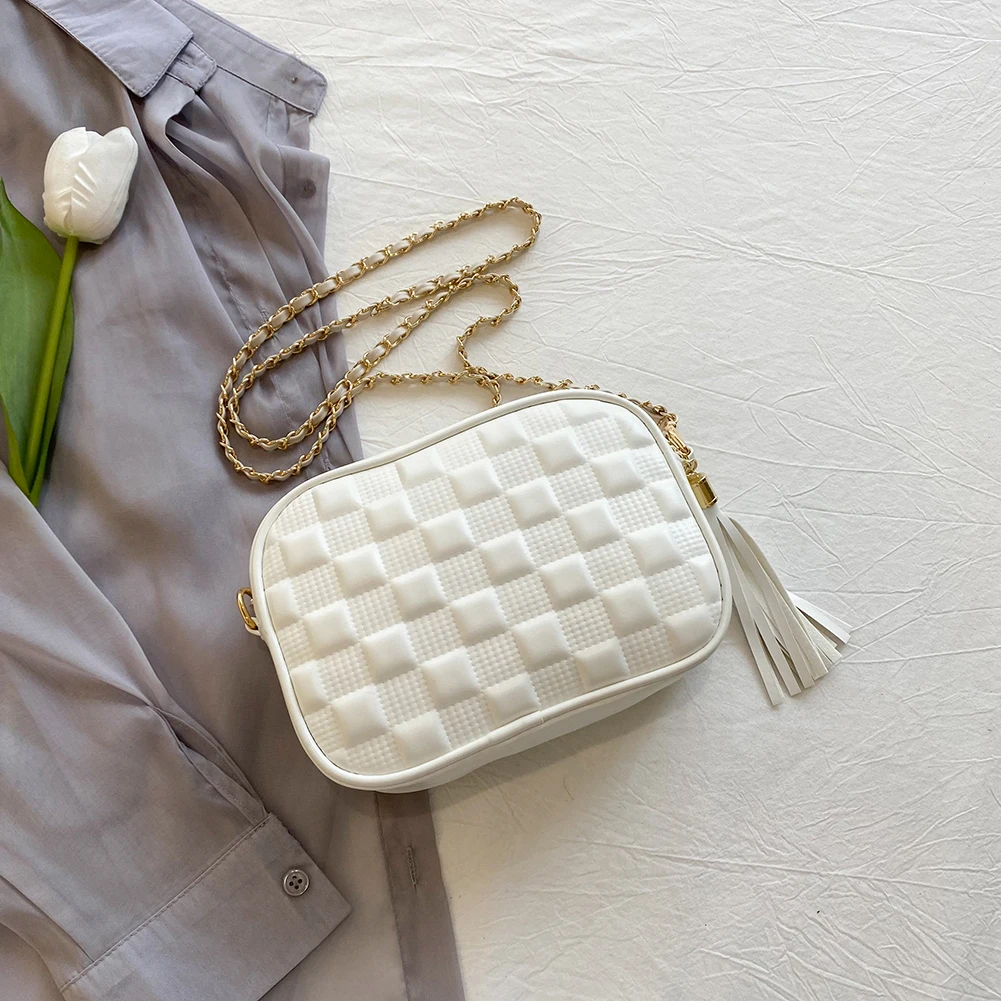 Vintage Ladies Multilayers Small Handbag Purse Women PU Checker Embossing Tassel Messenger Bag Ladies Solid Color Purse
Vintage Ladies Multilayers Small Handbag Purse Women PU Checker Embossing Tassel Messenger Bag Ladies Solid Color Purse