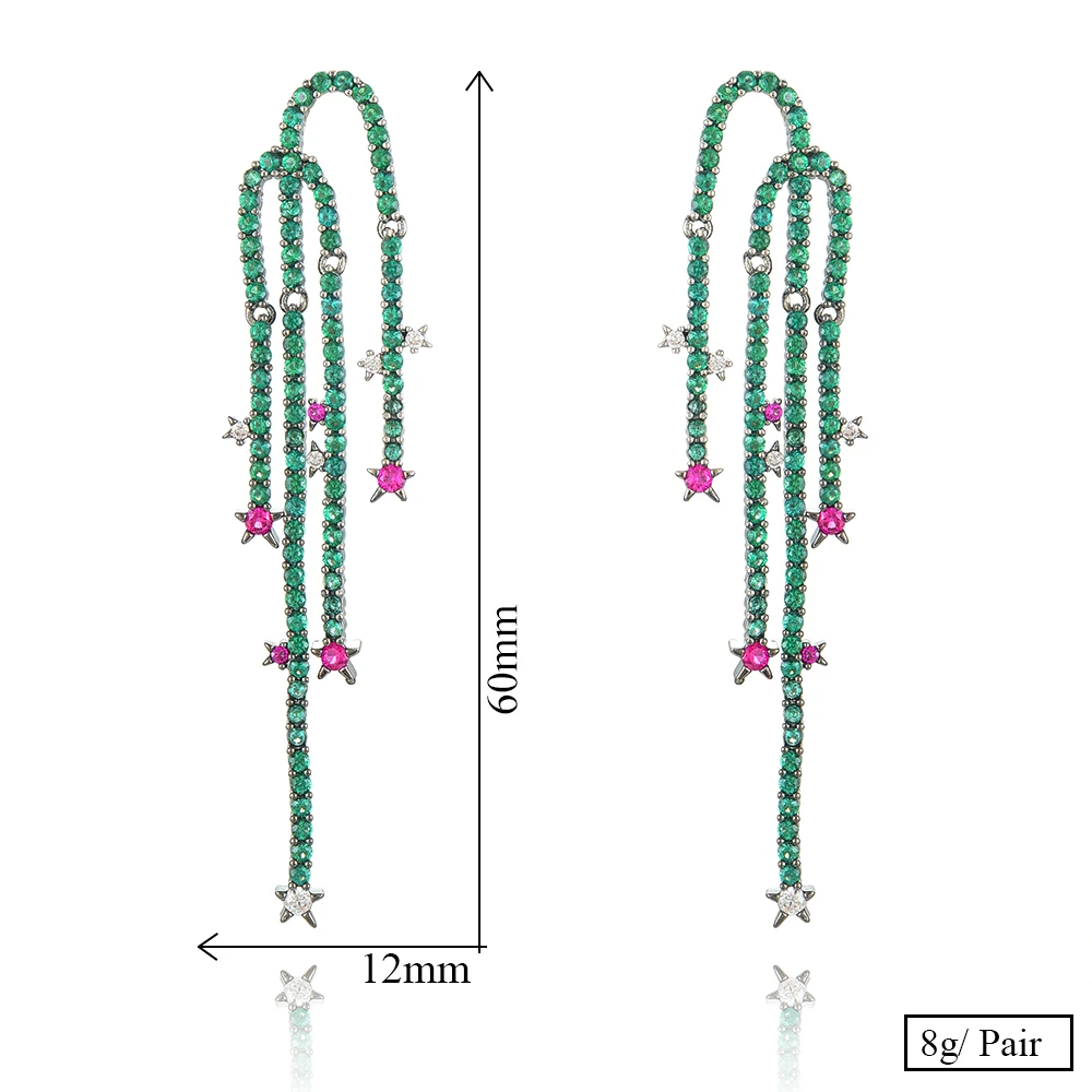 LARRAURI Famous Brand Tassels Long Dangle Earrings For Women Wedding Cubic Zircon Dubai Bridal Earrings Fashion Jewelry Gifts
LARRAURI Famous Brand Tassels Long Dangle Earrings For Women Wedding Cubic Zircon Dubai Bridal Earrings Fashion Jewelry Gifts
