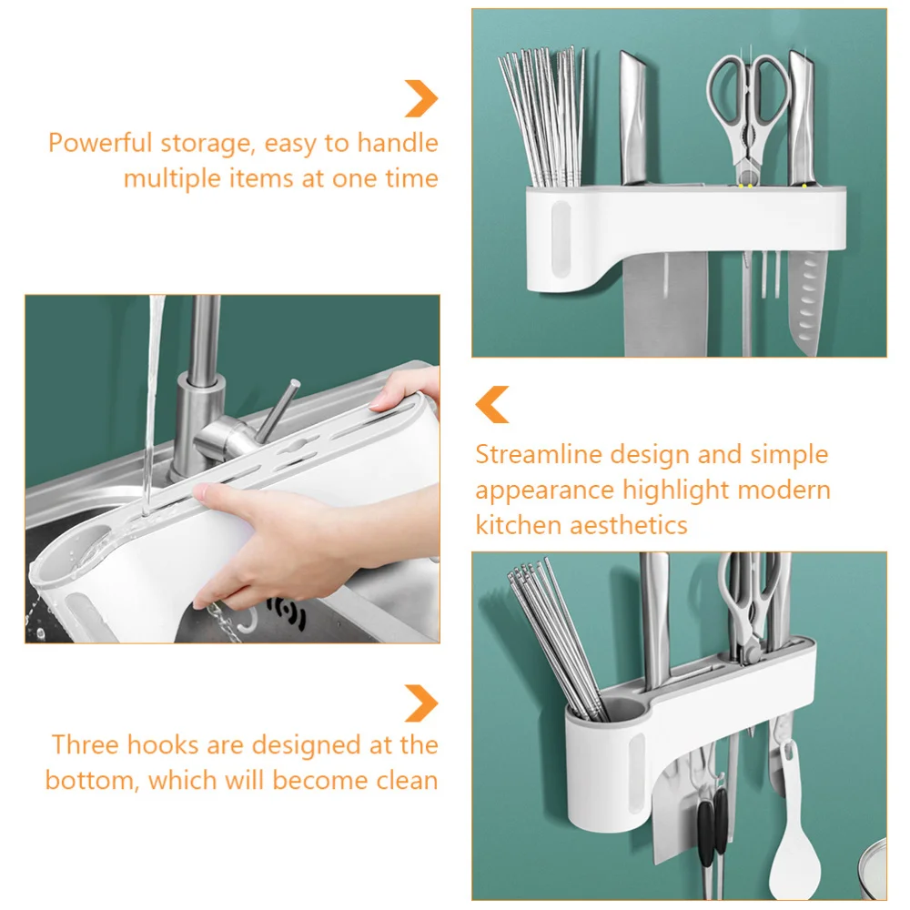 Utensil Rack Tableware Holder Wall Mounted Knives Holder with Dish Cloth Hanger
Utensil Rack Tableware Holder Wall Mounted Knives Holder with Dish Cloth Hanger