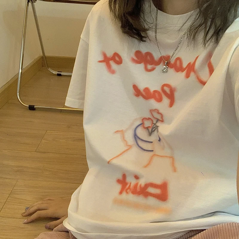 DAYIFUN Fashion Letter Print T-shirts Women High Quality Soft Short Sleeve 2021 Summer Women Tees Streetwear Loose Femeal Tops
DAYIFUN Fashion Letter Print T-shirts Women High Quality Soft Short Sleeve 2021 Summer Women Tees Streetwear Loose Femeal Tops