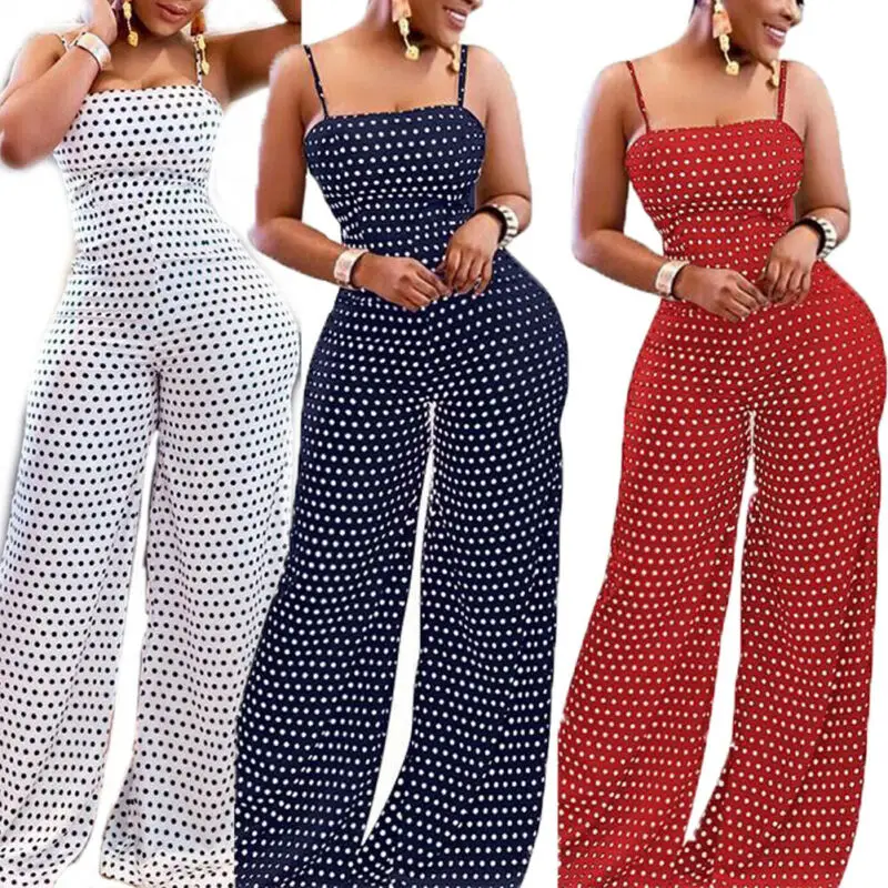 Elegant Sexy Jumpsuits Women Sleeveless Polka Dots Loose Trousers Wide Leg Pants Rompers Holiday Backless Bow Leotard Overalls
Elegant Sexy Jumpsuits Women Sleeveless Polka Dots Loose Trousers Wide Leg Pants Rompers Holiday Backless Bow Leotard Overalls
