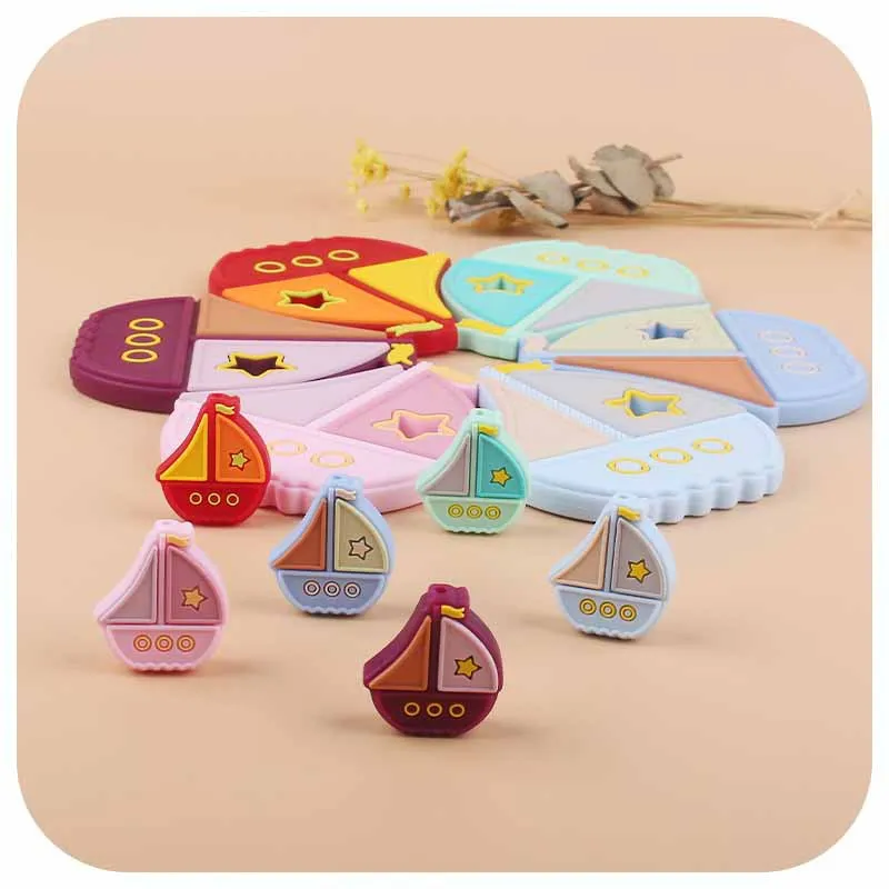 10pcs Cartoon Sailboat Shaped Silicone Beads Baby Molar Teether Bead DIY Pacifier Chain Jewelry Accessories
10pcs Cartoon Sailboat Shaped Silicone Beads Baby Molar Teether Bead DIY Pacifier Chain Jewelry Accessories