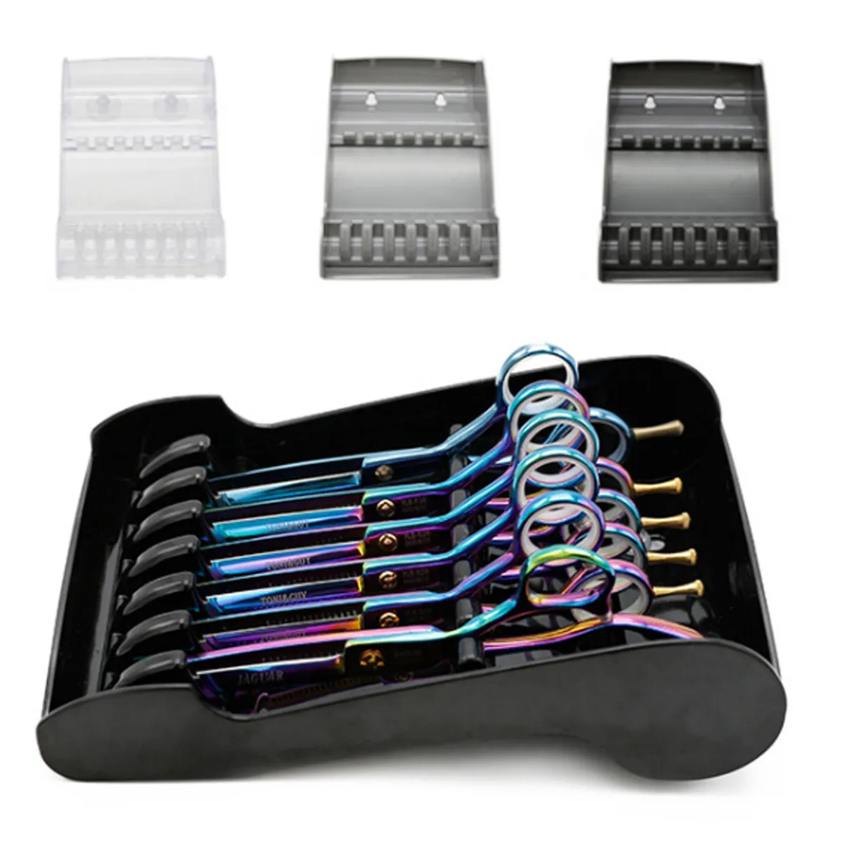 Professional non-slip scissors plastic storage box for hair salon Hair Scissor Storage Hairdressing Tools Stand Tray Organizer 
Professional non-slip scissors plastic storage box for hair salon Hair Scissor Storage Hairdressing Tools Stand Tray Organizer