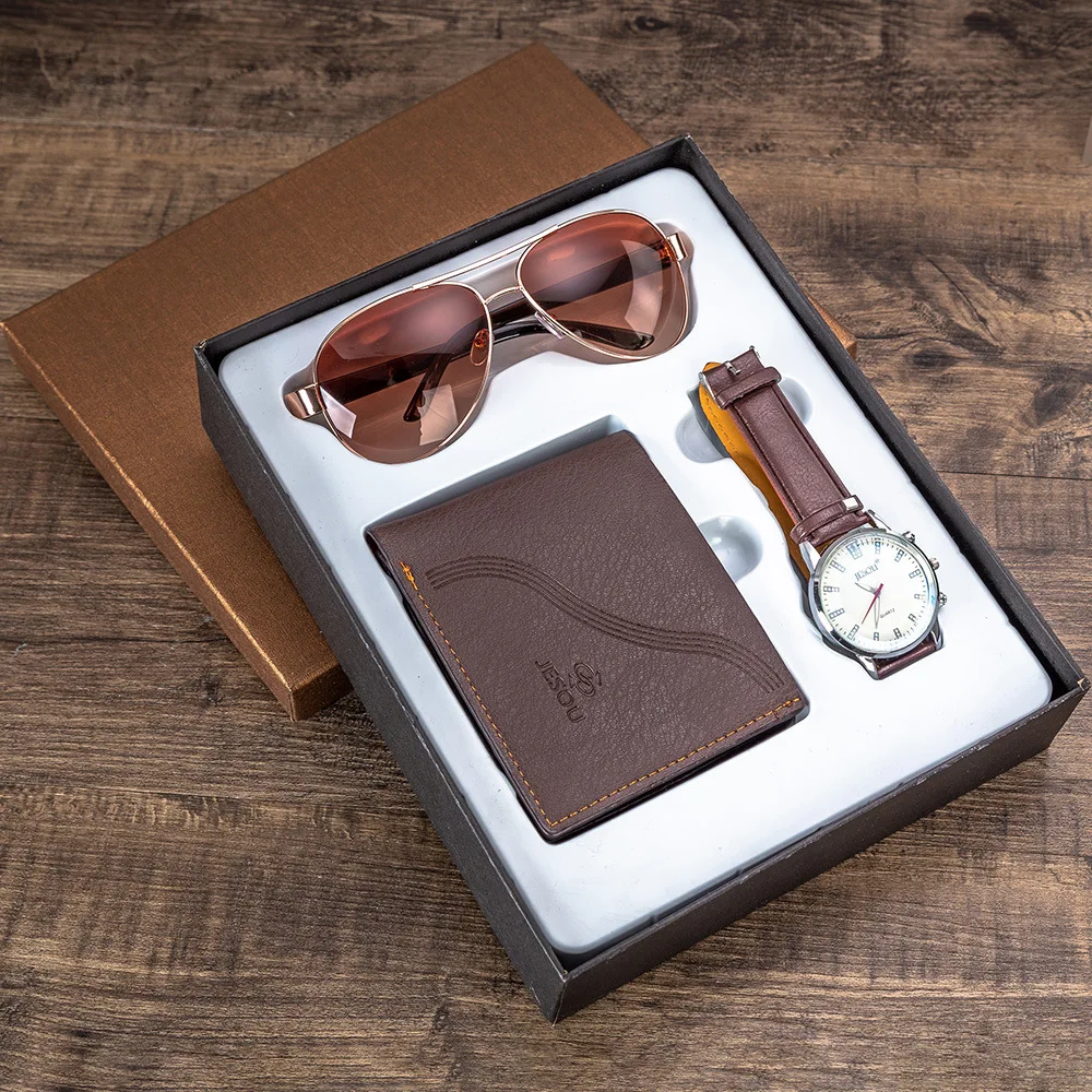 3pcs/set Men's Gift Set Beautifully Packaged Watches+wallet Sunglasses Set Creative Combination Set Mens Watches
3pcs/set Men's Gift Set Beautifully Packaged Watches+wallet Sunglasses Set Creative Combination Set Mens Watches