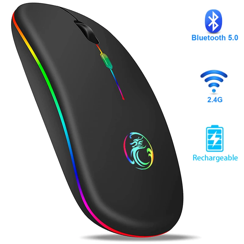 Wireless Mouse Bluetooth RGB Mouse Rechargeable Computer Mause Silent Ergonomic LED Mice USB optical Backlit Mouse for laptop PC
Wireless Mouse Bluetooth RGB Mouse Rechargeable Computer Mause Silent Ergonomic LED Mice USB optical Backlit Mouse for laptop PC