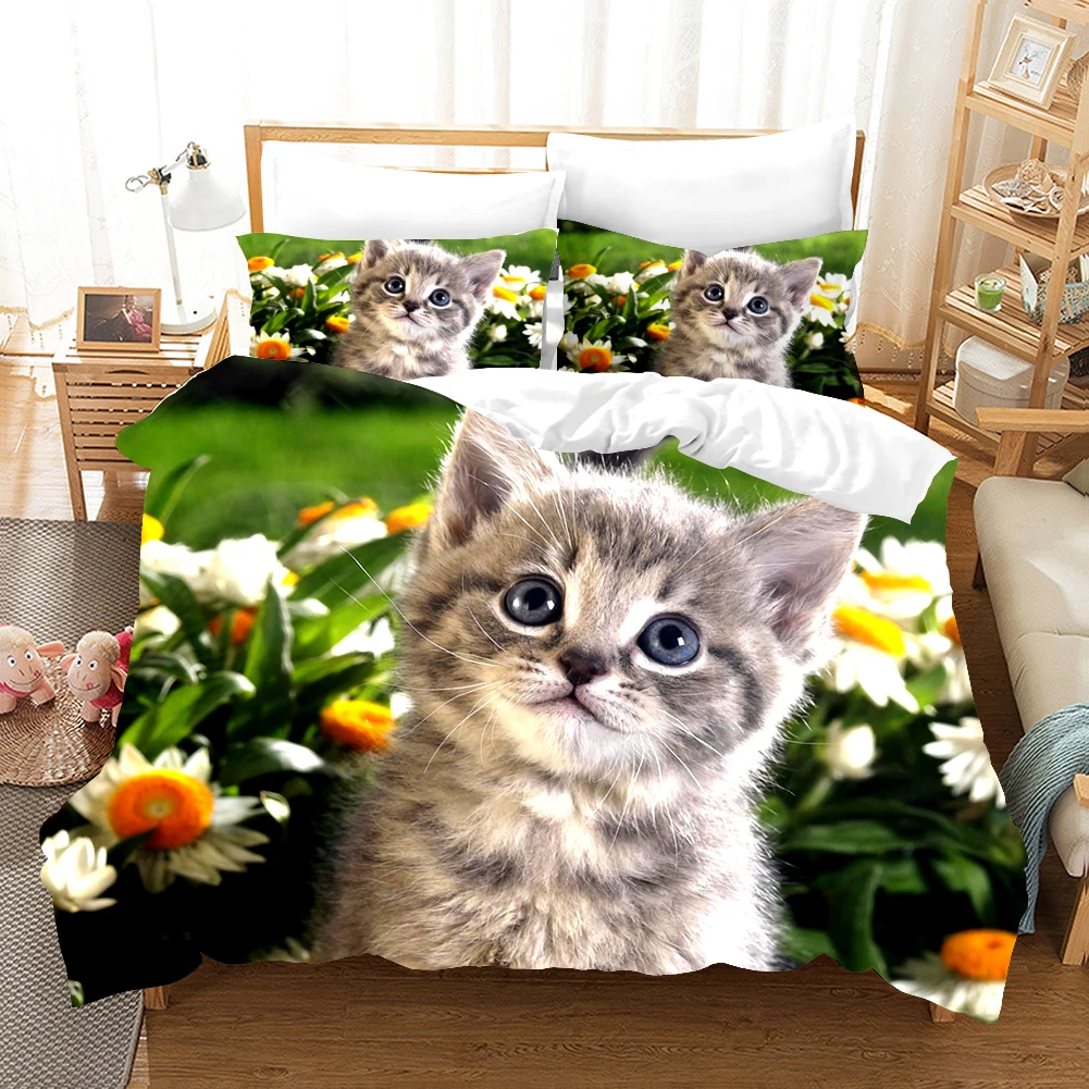Lovely Cat And Flower Printed Bedding Set 2/3pcs Pillowcase Adults Kids Bed Sets Home Textile Cute Animal Duvet Cover
Lovely Cat And Flower Printed Bedding Set 2/3pcs Pillowcase Adults Kids Bed Sets Home Textile Cute Animal Duvet Cover