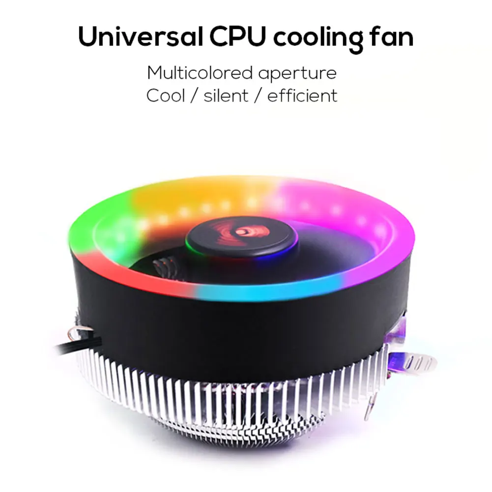Universal Computer CPU Cooler Radiator Led Heat Sink AMD Intel Silent 3Pin PC CPU Cooling Cooler Heatsink Fan Colorful LED Light 
Universal Computer CPU Cooler Radiator Led Heat Sink AMD Intel Silent 3Pin PC CPU Cooling Cooler Heatsink Fan Colorful LED Light