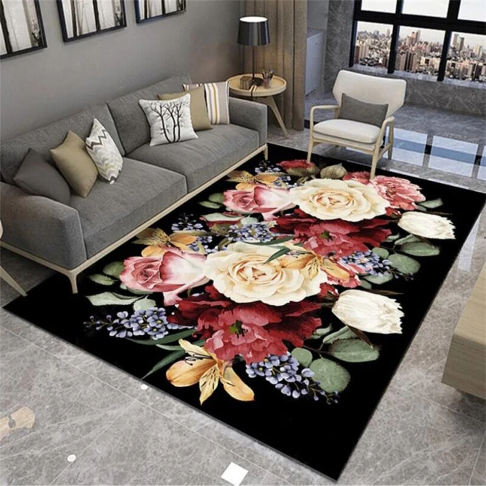 American Style Flower Black Carpet Retro For Hallway Kitchen Bedroom Bedside Mat Living Room Entrance Door Floral Rug Home Decor
American Style Flower Black Carpet Retro For Hallway Kitchen Bedroom Bedside Mat Living Room Entrance Door Floral Rug Home Decor