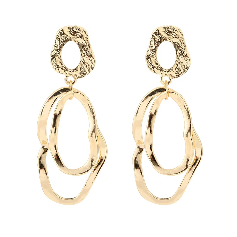 New Ladies Popular Personality European and American Temperament Simple Lines Irregular Geometric Fashion Retro Pendant Earrings 
New Ladies Popular Personality European and American Temperament Simple Lines Irregular Geometric Fashion Retro Pendant Earrings