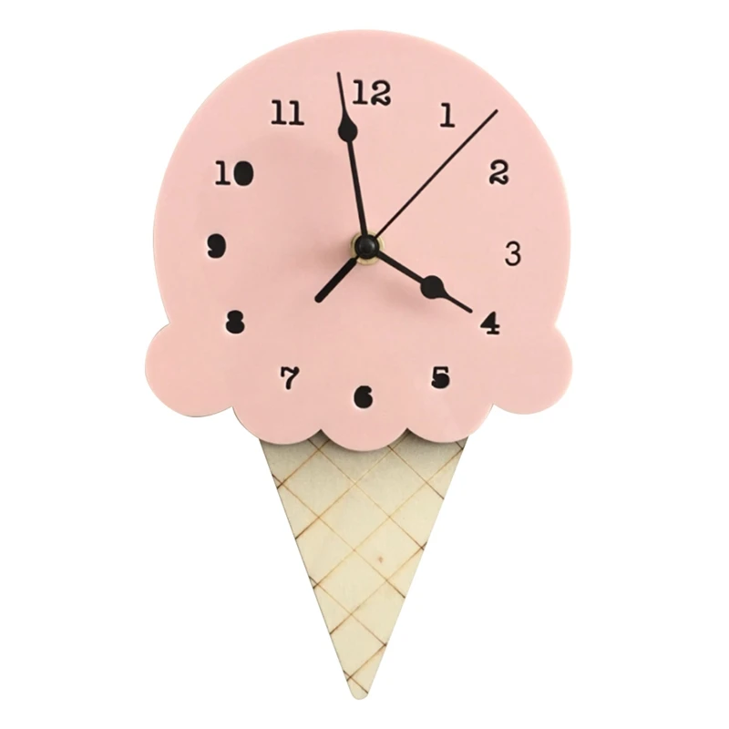 Nordic INS Style Ice Cream Sharped Wall Hanging Clock, Cartoon Silent, Non-Ticking Battery Powered for Children Bedroom
Nordic INS Style Ice Cream Sharped Wall Hanging Clock, Cartoon Silent, Non-Ticking Battery Powered for Children Bedroom