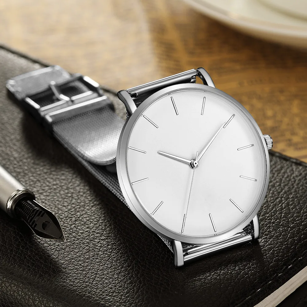 Женские Модные металлические часы Reloj повседневные Простые кварцевые наручные