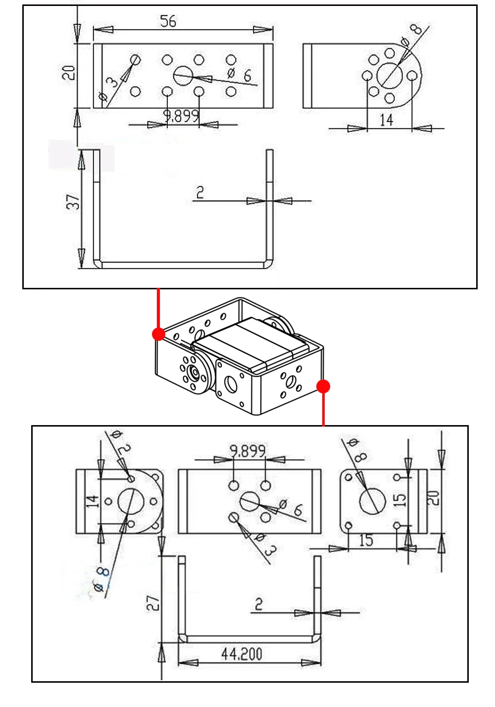 1X Robot servo 25kg RDS3225 metal gear digital servo arduino servo with Long and Short Straight U Mouting
1X Robot servo 25kg RDS3225 metal gear digital servo arduino servo with Long and Short Straight U Mouting
