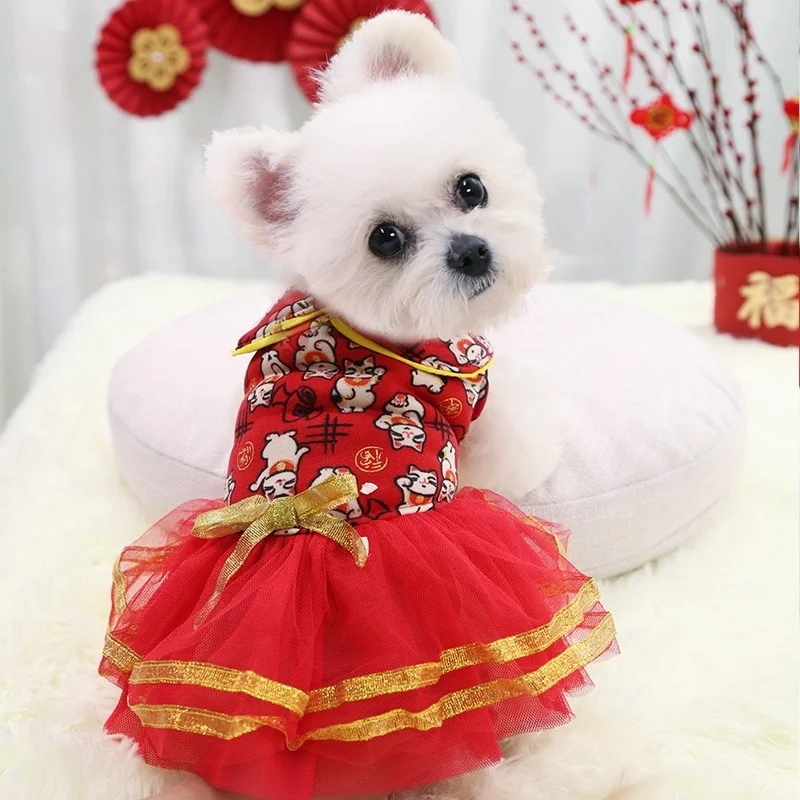 New Year's Dress Skirt Couple Style Dog Cat Cat Pet Clothes Autumn/Winter Sweater Thin Velvet Small Medium-sized Dog Supplies
New Year's Dress Skirt Couple Style Dog Cat Cat Pet Clothes Autumn/Winter Sweater Thin Velvet Small Medium-sized Dog Supplies