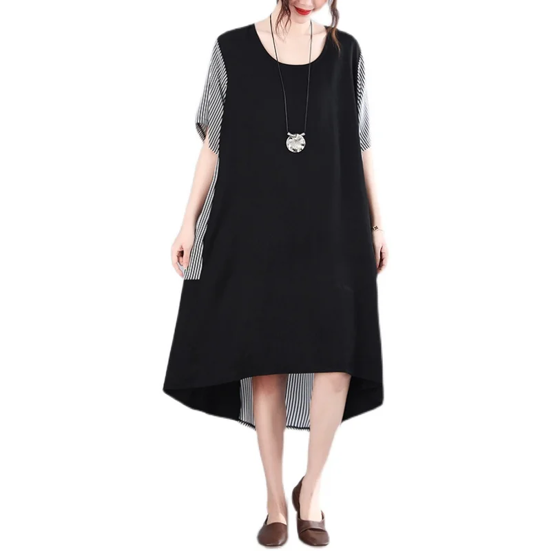 COIGARSAM Patchwork Women dress New Summer Striped Short Sleeve Loose Dresses 3062
COIGARSAM Patchwork Women dress New Summer Striped Short Sleeve Loose Dresses 3062