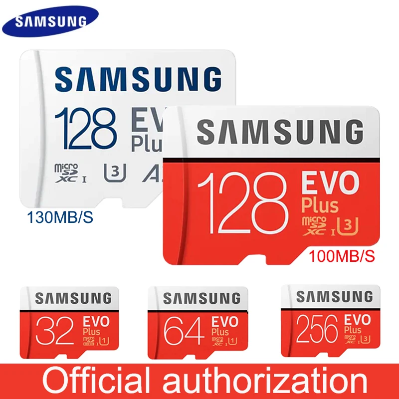 

SAMSUNG EVO PLUS Memory Card 256GB High Speed 100 MB/S 130MB/S Micro SD Class 10 U3 TF Cards UHS-I 128G 64GB 32GB Micro SD Card