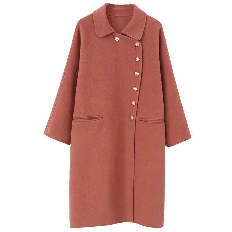 sided Double cashmere coat women's middle long 2020 new off season autumn winter Korean loose woolen coat cocoon
sided Double cashmere coat women's middle long 2020 new off season autumn winter Korean loose woolen coat cocoon