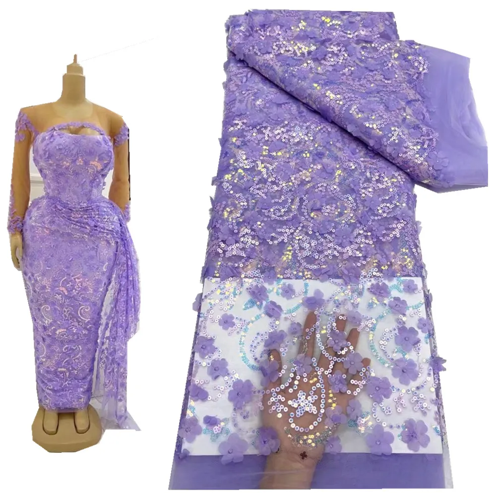 French lace fabrics high quality African mesh lace with Sequins 3D flower DIY sewing fabric For sexy dress JY-115 
French lace fabrics high quality African mesh lace with Sequins 3D flower DIY sewing fabric For sexy dress JY-115