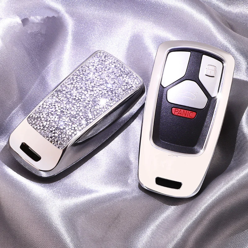 Diamond Car Key Cover Case Protection For Audi Q5 Q7 A4 B9 TT TTS 8S 2016 2017 for Girls Women Gifts Artificial Chain Ring
Diamond Car Key Cover Case Protection For Audi Q5 Q7 A4 B9 TT TTS 8S 2016 2017 for Girls Women Gifts Artificial Chain Ring