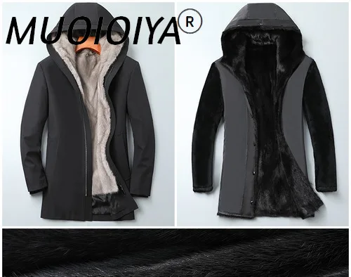 

Men's Real Fur Parkas Winter Hooded Mink Fur Liner Jackets Rex Rabbit Fur Sleeves Parkas Casaco Masculino Inverno Gmm453