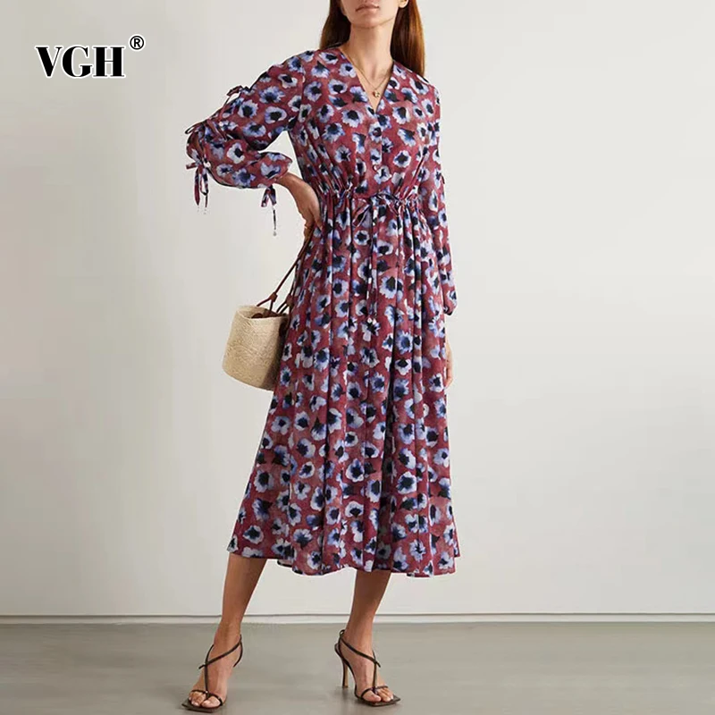 VGH Print Colorblock Loose Dress For Women V Neck Long Sleeve Loose Knee Length Dresses Female Autumn New Clothing 2021 Fashion
VGH Print Colorblock Loose Dress For Women V Neck Long Sleeve Loose Knee Length Dresses Female Autumn New Clothing 2021 Fashion