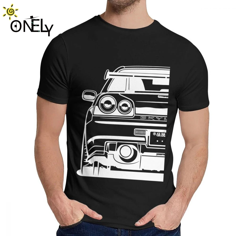 Простой дизайн Skyline R34 JDM GTR футболка Повседневное унисекс тонкий Homme бесплатная