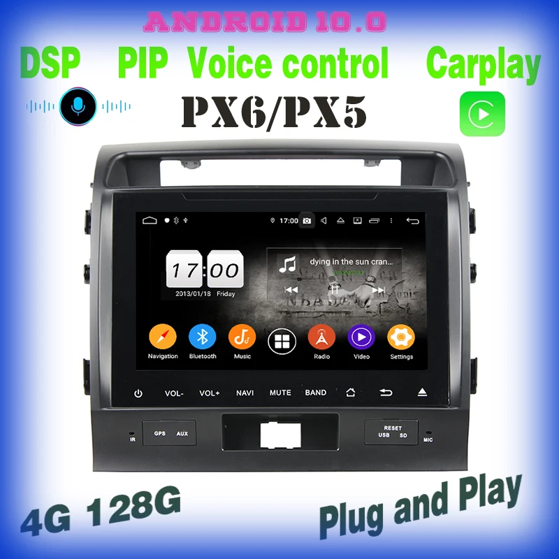PX6 for Toyota Land Cruiser LC200 2007-2015 Android 10.0 Car DVD GPS Radio Player carplay wifi Navigation BT5.0 4+128g 4G lte
PX6 for Toyota Land Cruiser LC200 2007-2015 Android 10.0 Car DVD GPS Radio Player carplay wifi Navigation BT5.0 4+128g 4G lte