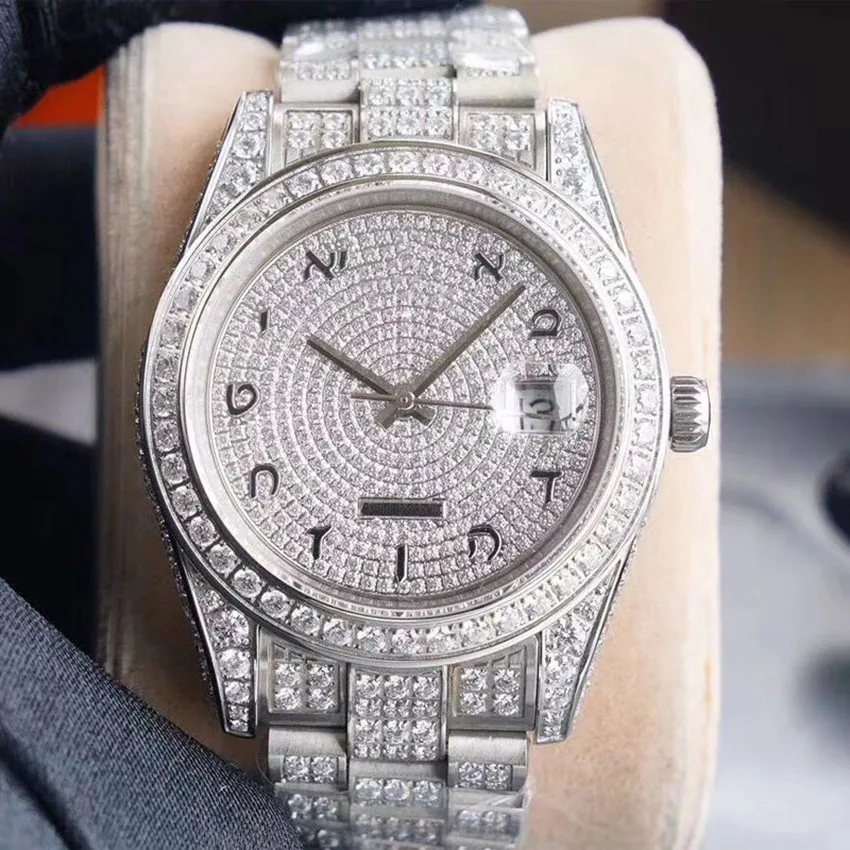 Wholesale Iced out watch silver Date-just- Full Diamonds bezel sapphire glass automatic winding ETA Noob 3255movement 1:1 Rol-xe
Wholesale Iced out watch silver Date-just- Full Diamonds bezel sapphire glass automatic winding ETA Noob 3255movement 1:1 Rol-xe
