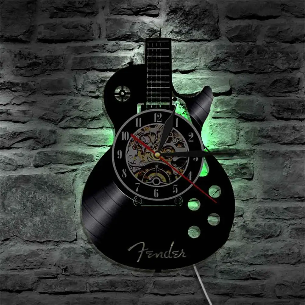 Acoustic Guitar Musical Instrument Silent Vinyl Record Wall Clock Home Bar Decor Quartz Movemen Home Decor With/Without Light
Acoustic Guitar Musical Instrument Silent Vinyl Record Wall Clock Home Bar Decor Quartz Movemen Home Decor With/Without Light