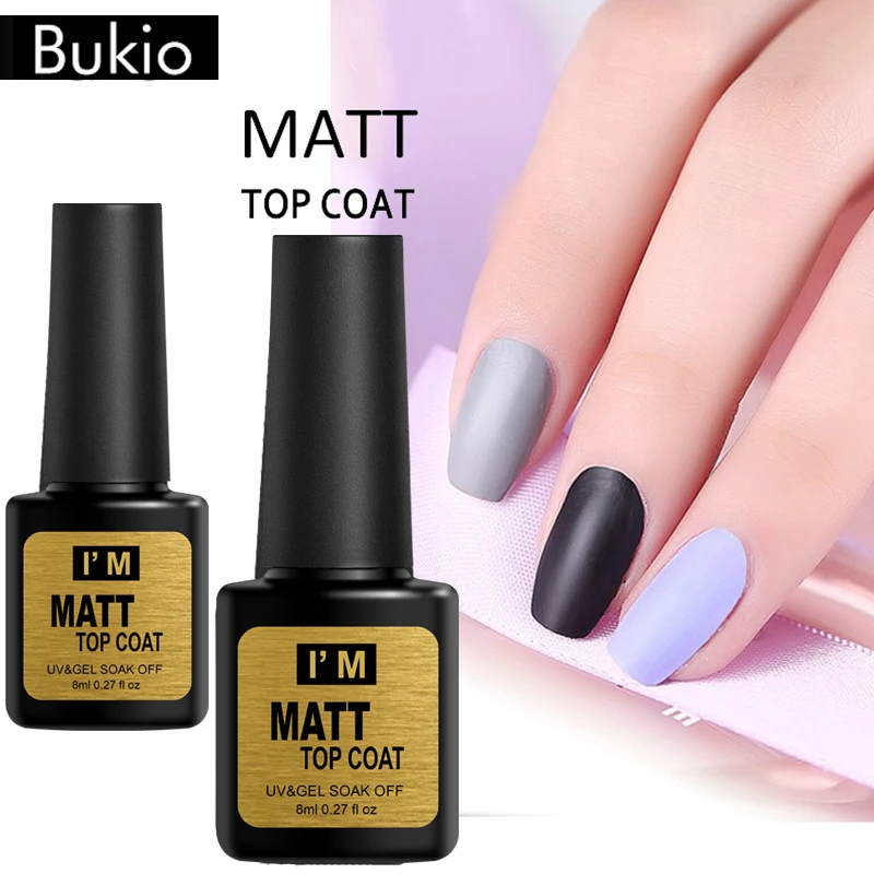 Матовый верхний Гель лак Bukio 8 мл матовый слой УФ гель праймер для ногтей лак|Гель