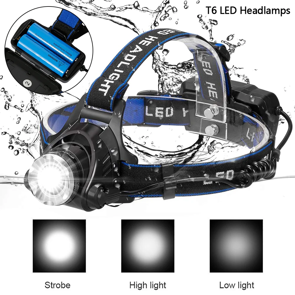 T6 Headlights Rechargable Camping Fishing Lights Zoom Head Light LED Headlamp Waterproof Headlight Led Flashlight 18650 Battery
T6 Headlights Rechargable Camping Fishing Lights Zoom Head Light LED Headlamp Waterproof Headlight Led Flashlight 18650 Battery