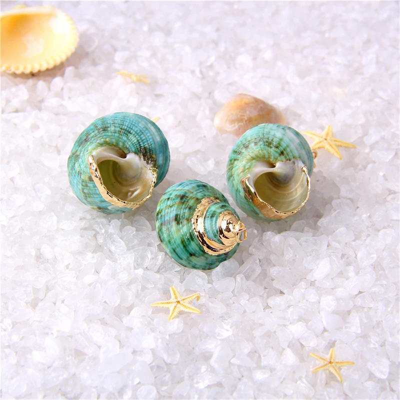

26*16-33*22 MM 5 pcs Natural Spiral Shell Charm Pendants Conch At Random gold for jewelry making Diy necklace bracelet pendants