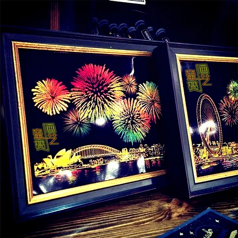 World City Postcard FIREWORK Scratch Painting Colorful firework firework Original Pen Postcard Child Adult Coloring Art P7
World City Postcard FIREWORK Scratch Painting Colorful firework firework Original Pen Postcard Child Adult Coloring Art P7