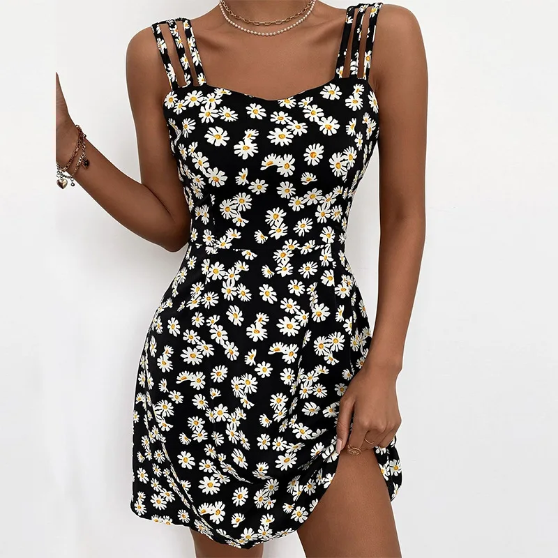 New Sexy Woman Dress Sleeveless V-neck Strap Daisy Flower Beachwear Boho Mini Sundress Summer Clothes
New Sexy Woman Dress Sleeveless V-neck Strap Daisy Flower Beachwear Boho Mini Sundress Summer Clothes